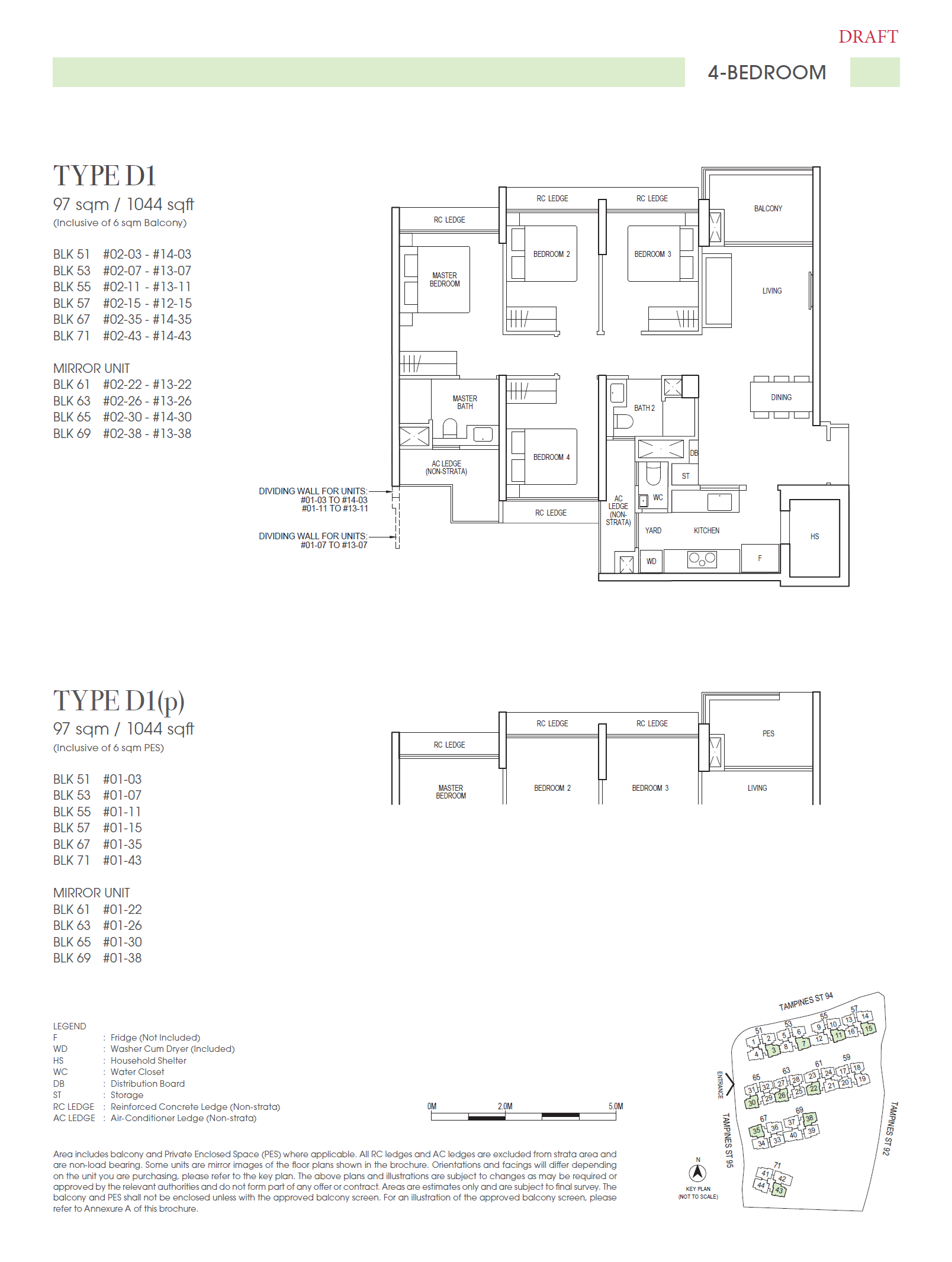 Rivelle Tampines 1 Bedroom Floor Plan 4